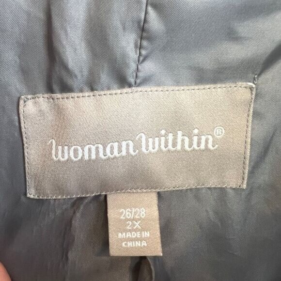 Woman Within Women's Size 26/28 2X Plus Grey Quilted Full Zip Jacket Coat - Picture 8 of 14